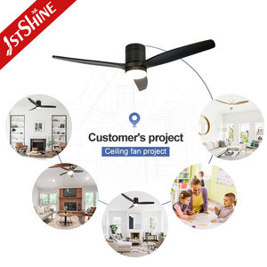 Ventilatore da soffitto a 1 soffitto con montaggio a filo nero intelligente con controllo a soffitto basso ventilatore da soffitto a LED con luce - Product Image 5