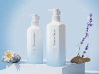 Bouteille cosmétique en PETG personnalisée de 200 ml/300 ml/400 ml, flacon pulvérisateur blanc carré pour nettoyant visage et shampoing