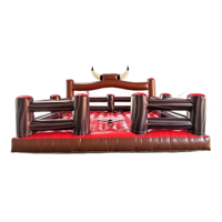 Château gonflable commercial en PVC Red Rodeo Mechanical Bull pour enfants