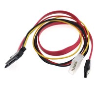 Cable combinado de datos y alimentación SATA3.0 de 40 cm y 6 Gb/s de 15 pines a SATA de 7 pines y 22 pines + IDE Molex de 4 pines para disco duro de PC, SSD