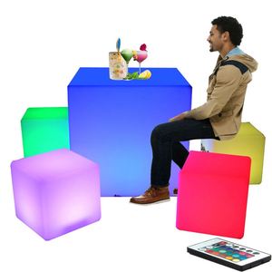 Modern açık LED küp oturak aydınlatma <span class=keywords><strong>l</strong></span>-boyutu plastik Bar sandalyeler için otel ve <span class=keywords><strong>L</strong></span> ambalaj ile bahçe ledi bahçe küp - Product Image 4