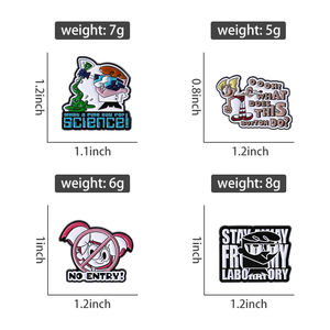 Pin esmaltado de animación de dibujos animados de los 90, broche de Metal para Ciencia, insignia de solapa, regalo de joyería, venta al por mayor - Product Image 6