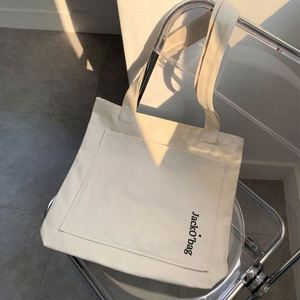 Custom Cotton Daily Tote Beach <b>Bag</b> for Woman Personalized Grocery Shopper <b>Bags</b> With Pocket - Product Image 5