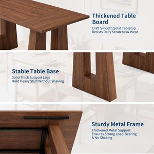 Mesa de Comedor Estilo Retro SENYU, Base Gruesa y Estable, Tablero Resistente al Desgaste, Mesa para Comedor - Product Image 4