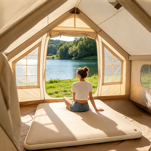 Matelas gonflable ultra-épais à structure Drop Stitch, imperméable, pliable et portable pour le <span class=keywords><strong>camping</strong></span> en plein air, en voiture et en tente - Product Image 1