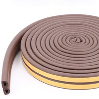 Cinta de Sellado Autoadhesiva para Puertas y Ventanas, en Forma de D, de EPDM, Colorida, con Revestimiento Amarillo, Amortiguación de Vibraciones, Blanca, Marrón, Gris