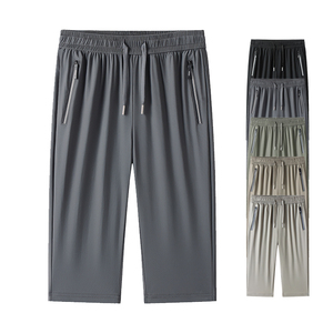 Pantalones Cortos Capri para Hombre, Transpirables, con Bolsillos con Cierre, Cintura Elástica, con Logotipo Personalizado, Ligeros, para Verano, por Debajo de la Rodilla - Product Image 1