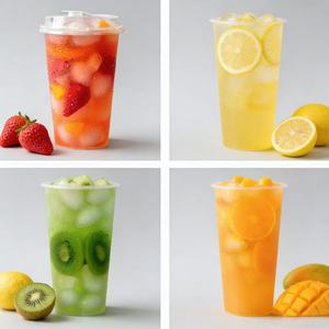 Gobelet en plastique transparent pour boissons froides de 16 oz de qualité alimentaire, gobelet à thé au lait Boba jetable avec logo personnalisé - Product Image 4