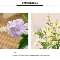 Bunga Delphinium Sutra Sentuhan Asli Buatan Baru untuk Dekorasi Pernikahan dan Rumah, untuk Hari Valentine dan Paskah
