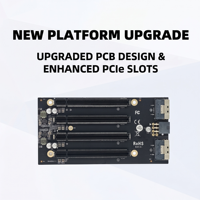 Tarjeta Riser PCIe 4.0 X16, Placa de Expansión de 4 Ranuras, Adaptador SlimSAS SFF-8654 a PCI-E con Fuente de Alimentación Independiente, Molde Privado