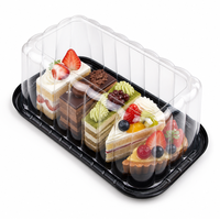 Groothandel Wegwerp Transparante PET Plastic Taartdoos - Rechthoekige Dessert Mousse Taart Kaas Gebak Verpakking