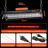Lampe chauffante infrarouge en fibre de carbone 400W, réutilisable pour l'hiver, chauffe-poulailler suspendu pour bétail avec chaîne réglable