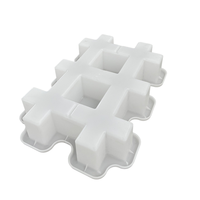 Double Tic-Tac-Toe-plantation d'herbe, chemin de jardin, moules en plastique pour briques en béton 42x28x8