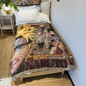 Nouvelle conception, couverture en polyester personnalisée, tapisserie tissée anime, jacquard, pour pique-nique, toutes saisons - Product Image 5