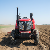 Tracteur agricole miniature 4x4 de marque chinoise homologué CE, 90 ch, avec chargeur frontal, pelle arrière et cabine
