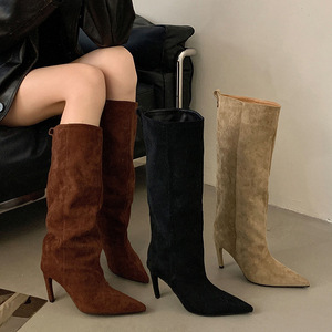 Botas de Tacón Alto para Mujer, para Fiestas de Invierno, con Tacón Grueso, para Uso Diario, Botines hasta la Rodilla para Damas y Chicas - Product Image 2