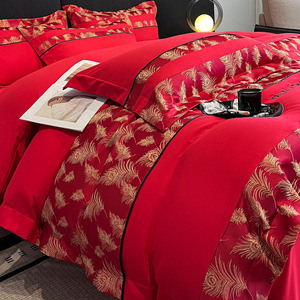 Phong Cách Mới Lớp-Một Bông Bộ Đồ Giường Nhà Đặt Nổi Jacquard Thêu Được Trang Bị Tấm Ga Giường Chất Lượng Mùa Hè Chăn Và Vỏ Gối - Product Image 1