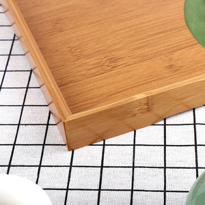 Bandeja de servir rectangular pequeña de bambú Siyi, estilo simple para servir té - Product Image 3