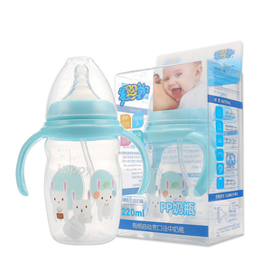 Bouteille de lait 220ML Cartoon Design Baby Mama Bouteille d'eau transparente en plastique - Product Image 2
