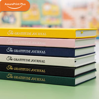 Carnet de Gratitude Personnalisé A5 en Lin Rigide, 100 Feuilles 100g/m², Non Daté, avec Marque-page Ruban, Cadeau Quotidien de Pleine Conscience, Reliure Cousue
