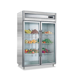 2 glastüren edelstahl küchen chiller, küche kühlschrank für verkauf - Product Image 1