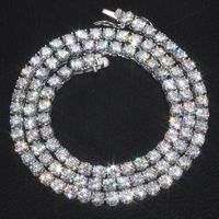 Bijoux fins Hip Hop argent Sterling 925 VVS Moissanite diamant Cluster glacé chaîne de Tennis Bracelet collier pour hommes femmes