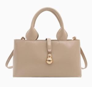 Large-capacity Women's Commuting Casual Tote Bag with Zipper Closure Two <b>Shoulder</b> <b>Straps</b> Soft Surface Solid Color - Product Image 1