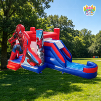 Château gonflable en PVC sur le thème des super-héros, trampoline commercial pour 10 utilisateurs, jeu intérieur/extérieur
