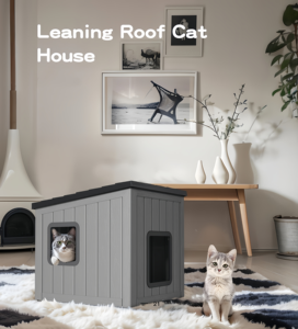 Cosy Cat House Luxe Élégant Écologique Intérieur Extérieur Paradis Facile Chaud Propre Plastique pour la récréation - Product Image 1