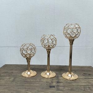 铁艺水晶烛台 空心复古灯笼 桌上烛台 婚礼烛台 家居装饰照明 不含蜡烛 - Product Image 2