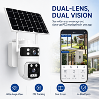 Cámara de Seguridad Solar Vantone 4G con Tarjeta SIM, Cámara CCTV para Exteriores con Batería, Detección IA, Visión Nocturna PTZ, Audio Bidireccional