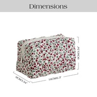 Portefeuille en tissu de coton matelassé à fleurs Hongbo, idéal pour les voyages, pour ranger le rouge à lèvres et les cosmétiques, grande capacité