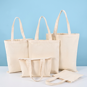 Custom Logo Cotton Tote Bag with Long Handle Reusable Shopping Beach Travel Everyday Carry Open Top Design India - Product Image 1
