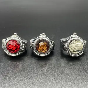 Jam tangan cincin Mini Vintage, jam tangan Quartz kaca tali elastis, cincin jari Punk terbuka