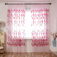 Rideaux Transparents Floraux Personnalisés en Polyester Écologique et Coton Biologique pour Cuisine et Salon