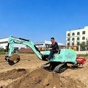 Mini-excavatrice avec rotoculteur hydraulique sur chenilles, micro-pelleuse 2 <span class=keywords><strong>en</strong></span> 1 pour l'agriculture <span class=keywords><strong>en</strong></span> verger - Product Image 1