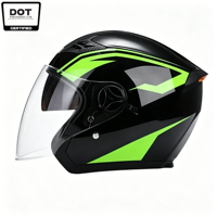 Casque de moto premium 3/4 ouvert, coque épaissie toutes saisons, résistant aux chocs, pour hommes et femmes