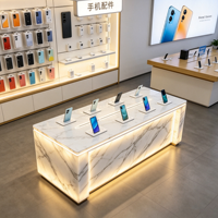 Exhibidor de Acrílico Personalizado con Diseño Moderno de Mármol Natural para Teléfonos Celulares, Mostrador para Hotel, Tienda de Celulares, Estante de Exhibición