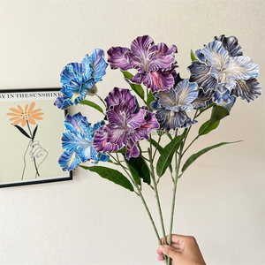 E-682 - Ramilletes de <span class=keywords><strong>Iris</strong></span> Artificiales EVA Hechos a Mano al por Mayor, 3 Cabezas, Flores Decorativas para Navidad y Graduación - Product Image 3