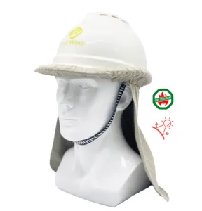 FR阻燃安全帽颈部遮阳帽头罩头盔衬里遮阳罩安全帽建筑焊接