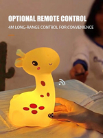 Veilleuse LED en silicone pour enfants et bébés, douce au toucher, lampe de chevet à intensité variable, cadeau mignon, haute qualité
