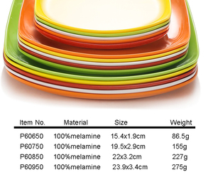 Vaisselle de table en plastique, impression colorée personnalisée sans bpa, plateau de chargeur en mélamine maroc carré, 1 pièce - Product Image 6