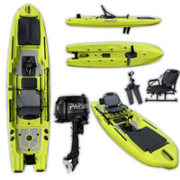 Kayak de pêche à pédales de 12 pieds, 1 personne, garantie 1 an, navigation GPS, matériau PE