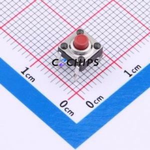 TS-1033-A1B3-D2-R Tactile Switch Through hole-4P,6x6mm Switch Single Pole Single Throw Round Button 2.5N Through Hole - Product Image 1