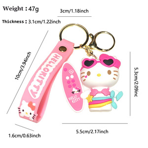 ขายด่วน พวงกุญแจจี้เล็กน่ารักลายการ์ตูนแมวสไตล์เกาหลี พิมพ์ UV วัสดุ PVC ยางนิ่ม ของขวัญสำหรับคู่รัก กระเป๋านักเรียน ขายส่ง - Product Image 4
