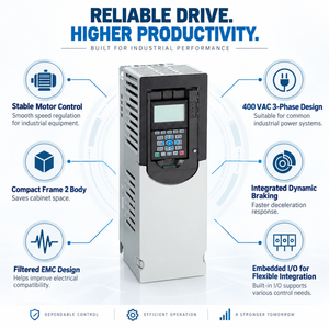 20F11NC8P7JA0NNNNN สำหรับ 753 400V 8.7A 4kW ไดรฟ์ควบคุม AC แบบ 3 เฟส VFD IP20 ระบายความร้อนด้วยลมบังคับ รุ่นที่ 1 - Product Image 3