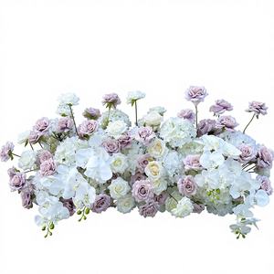 Camino de Mesa de Flores Artificiales de Seda Promise para Decoración de Bodas y Navidad, Tamaño Personalizable con Rosas, Phalaenopsis e Hortensias - Product Image 1