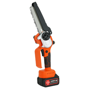 Mini-tronçonneuse électrique sans fil de 6 pouces avec moteur sans balais, alimentée par batterie, scie de jardin portative pour usage industriel et bricolage, chaîne de qualité industrielle - Product Image 1