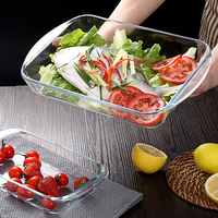 Plat à four en verre trempé, compatible four et micro-ondes, plaque de cuisson rectangulaire en verre, casseroles en verre pour la cuisine