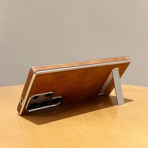 เคสโทรศัพท์หนัง PU แบบเคลือบอิเล็คโทรเพลทสำหรับ Samsung S25 S24 S22เป็นพิเศษบวก S23 FE พร้อมกรอบป้องกันแบบซ่อนที่ยึดโลหะ - Product Image 4